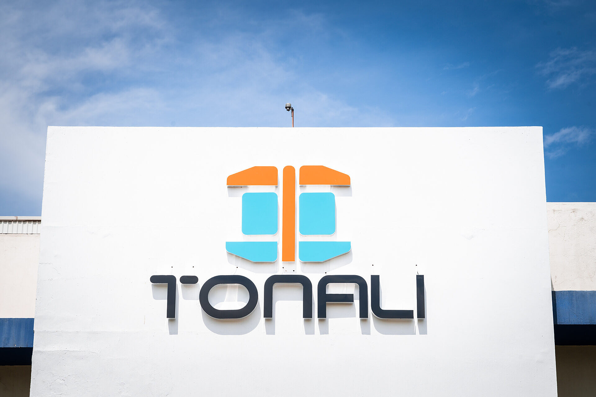 TONALI plant facade and brand sign in El Salto, Jalisco