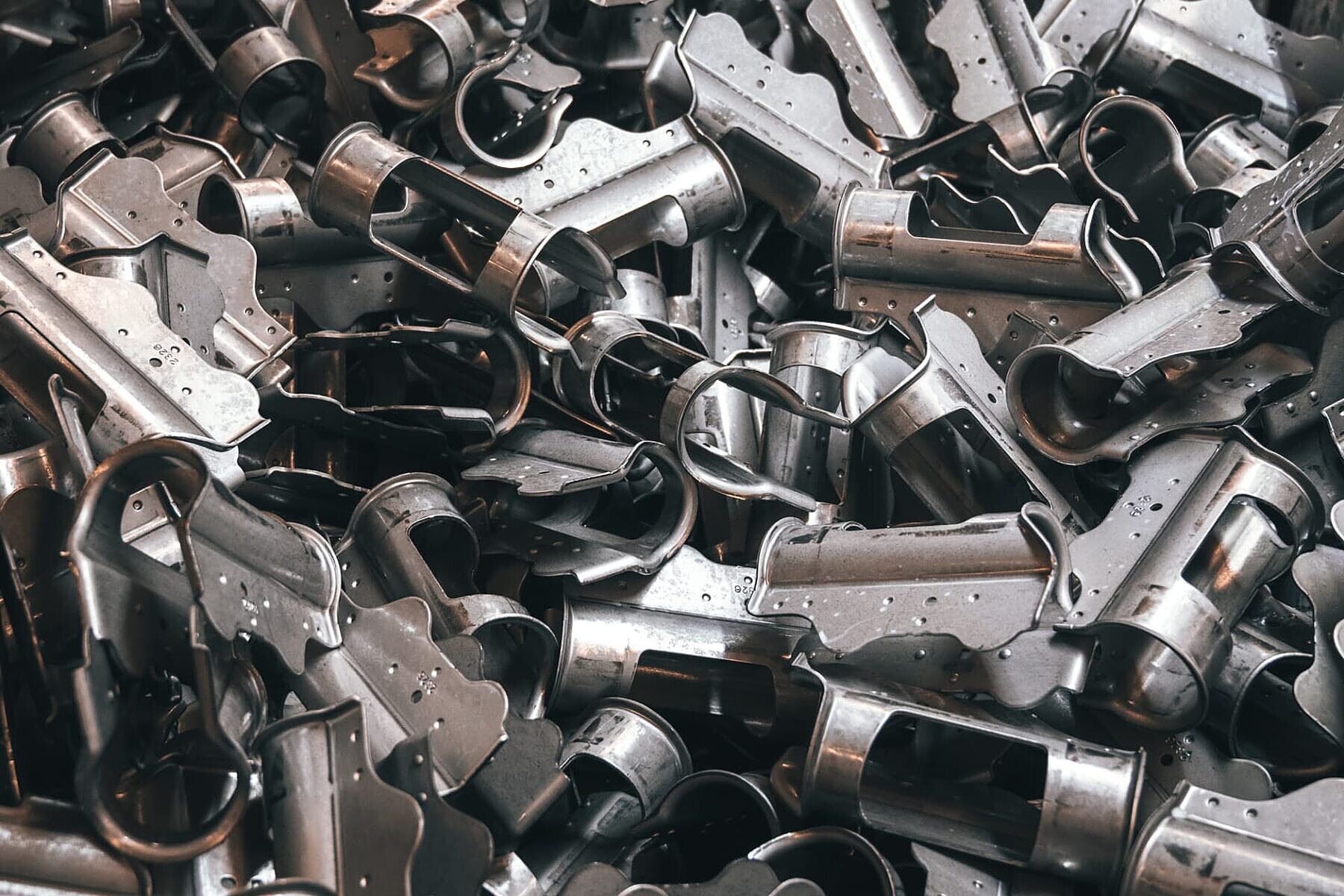 High-volume formed steel clips after stamping and welding